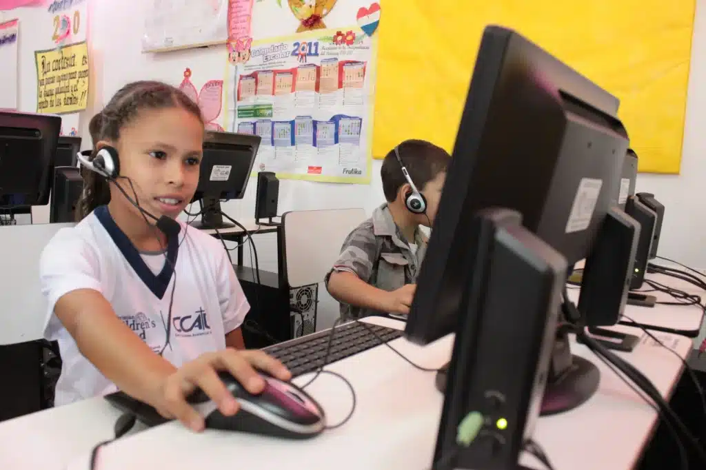 Kids using computer