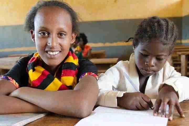 Two girls on Desk