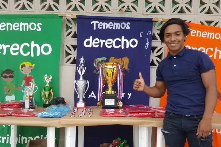 Gregorio with trophies