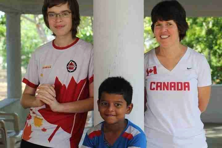 Jennifer Daubeny and her son Eric with Kavin
