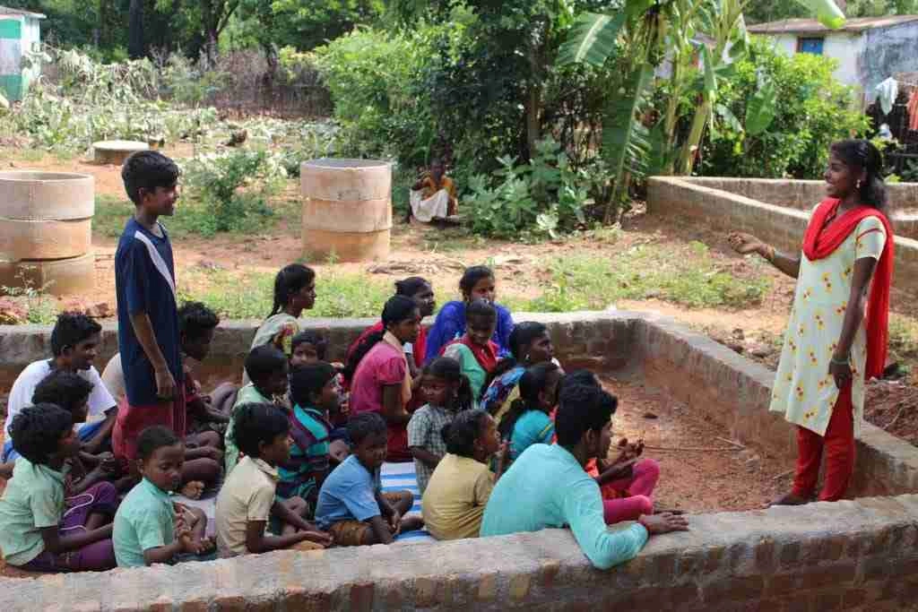 Picture of Pavithra teaching children