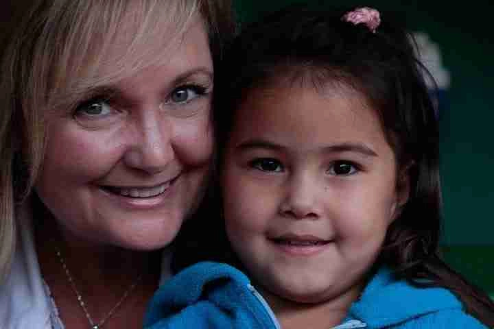Picture of Sharon Caddy with her sponsored child