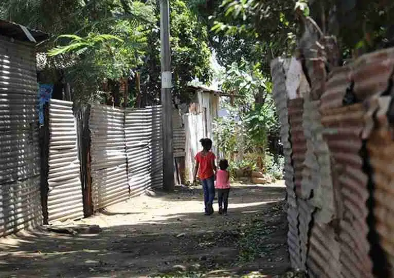 Two girls walking