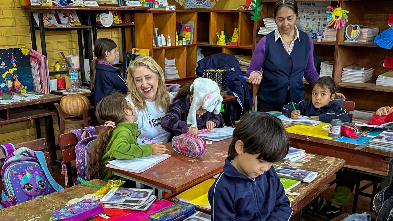 Rosanna, pictured here in a classroom in Paraguay